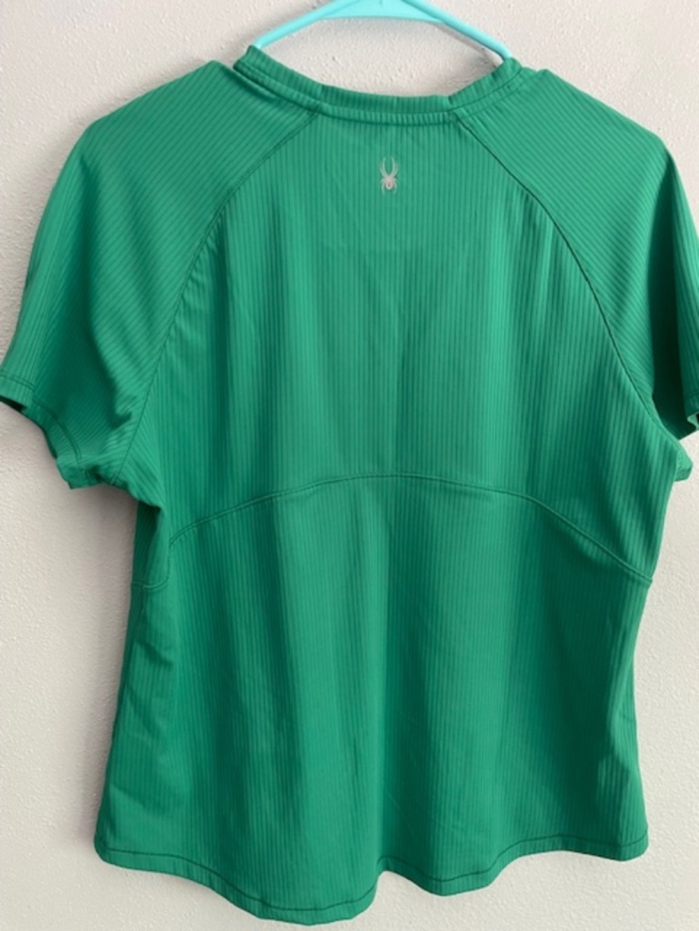 Spyder Active Ribbed Performance Tee Green Short Sleeve Large - Picture 3 of 4
